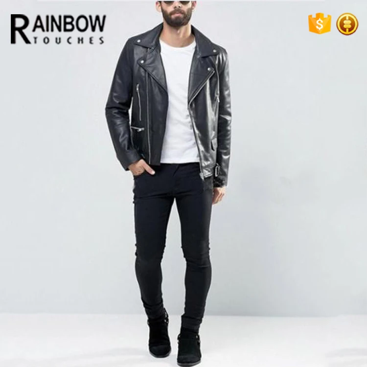 Leather Jacket China Manufacturers Motorcycle Black PU Leather Jacket