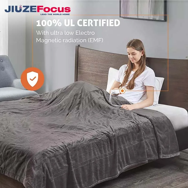 Customize Size Washable Electric Blanket Soft Plush Electric Heated Throw Blanket