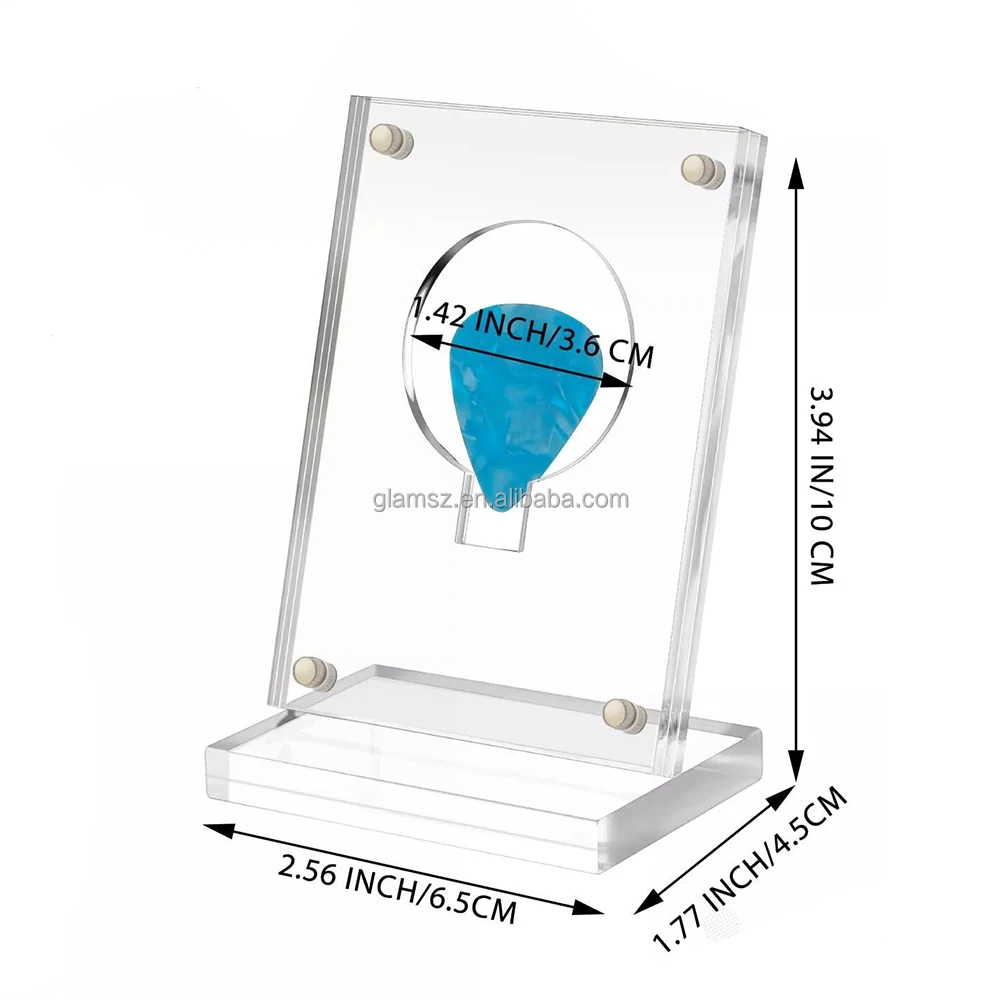 Transparent Display Case Collection Military Coin UV Protection Guitar Pick Stand Holder Clear Acrylic Box