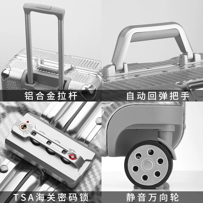 2021 new style design custom carry-on luggage horizontal  aluminum rim0wa luggage aluminium Fram luggage trolley