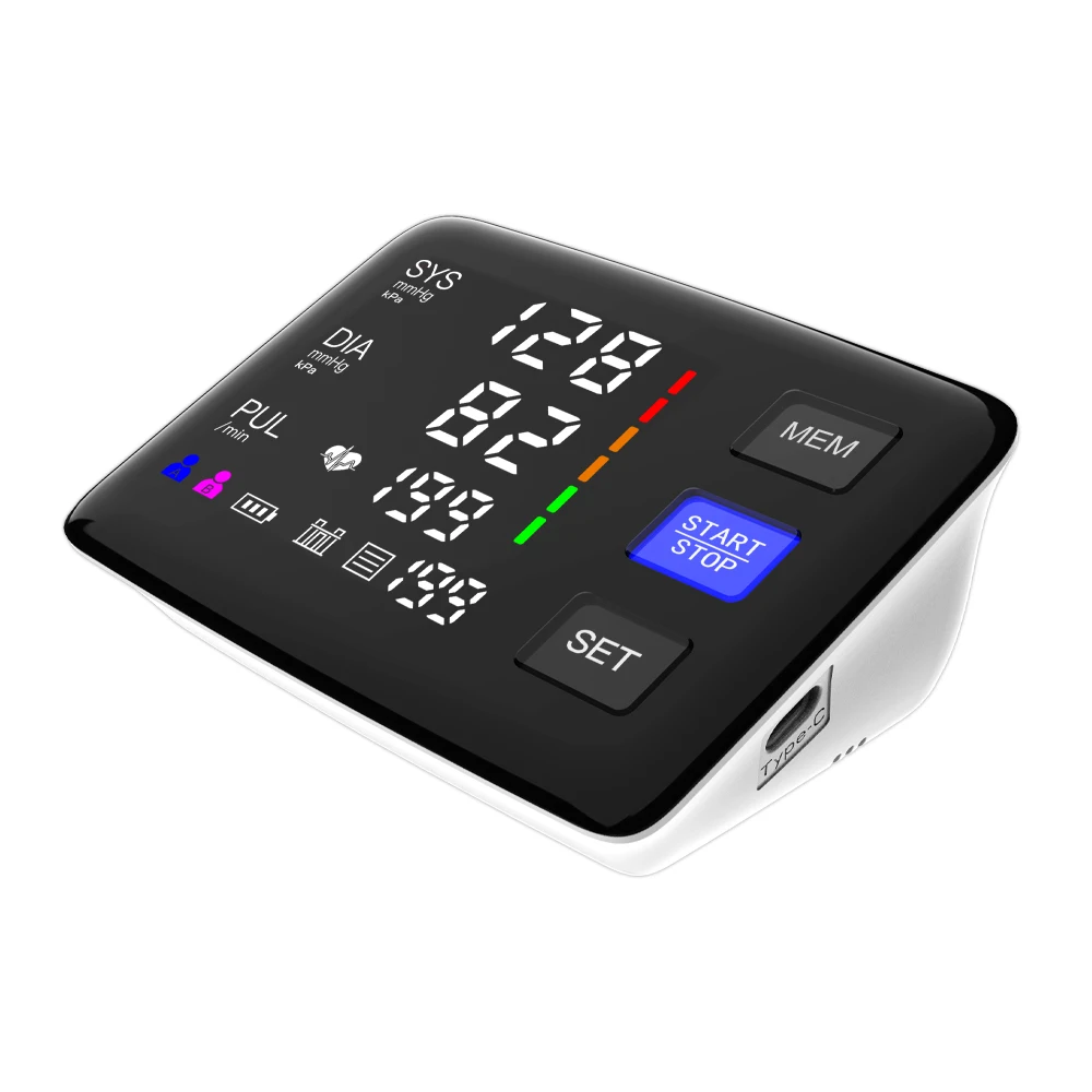 2022 New Design Smart Digital Large Screen LED Display Home Medical BP Machine Blood Pressure Monitor Sphygmomanometer Tonometer