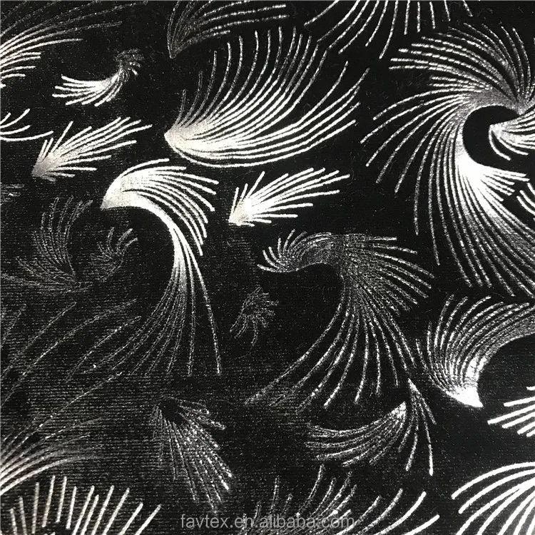 Polyester Spandex Silver Shiny Korean Velvet Fabric