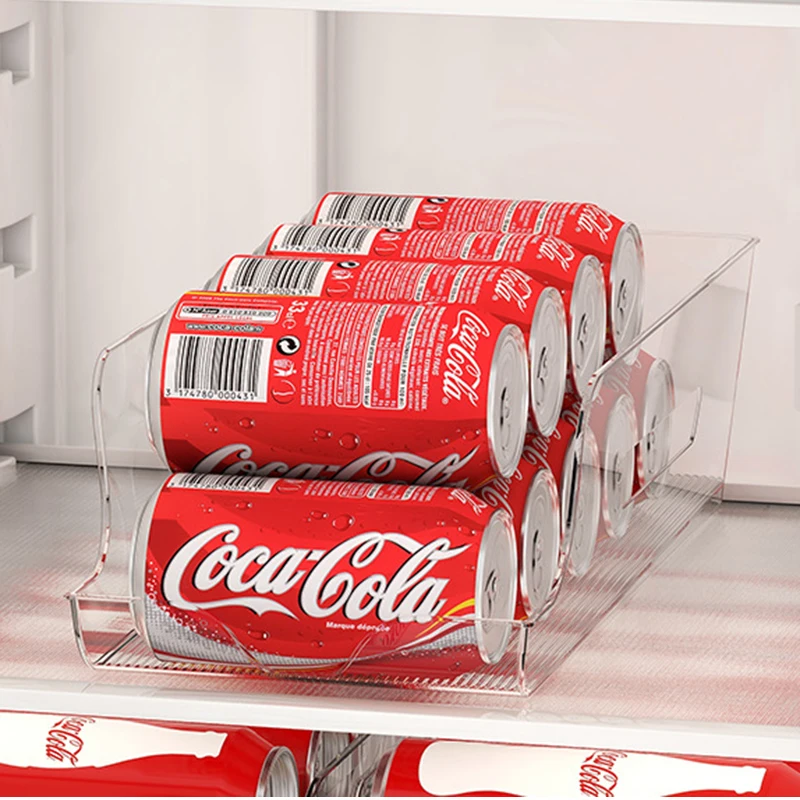 Refrigerator beverage case drawer type rolling arrangement case beer coke can automatic filling position shelf
