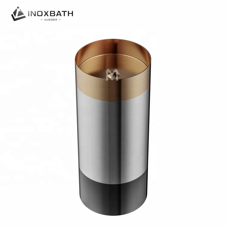 Luxury Floor Standing Stainless Steel Public PVD rose gold round hand wash basin sink with pedestal Hotel bathroom sinks