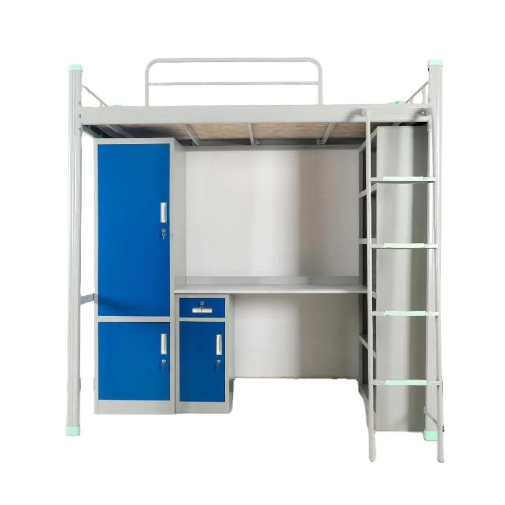 Metal Locker Bed Steel Bunk Beds Bedroom Use Customized Manufacture Cheap Price Desk and Wardrobe
