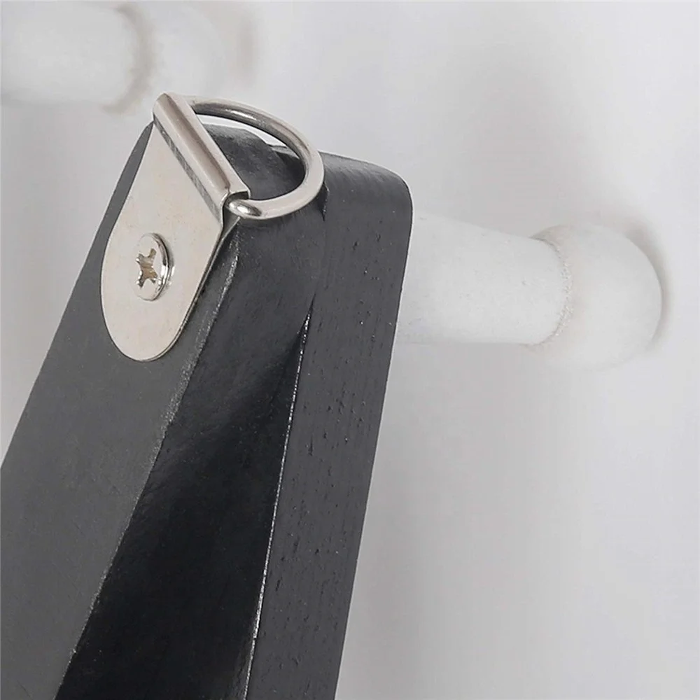 Wall mounted wooden hanger baseball hat rack 10 hook black and white rack telescopic rack