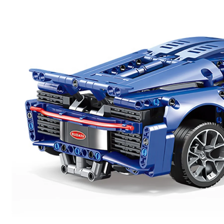Blue Remote Control Racing Car 372pcs Building Blocks MOC Supercar Enlighten Bricks Toys for Birthday Gift