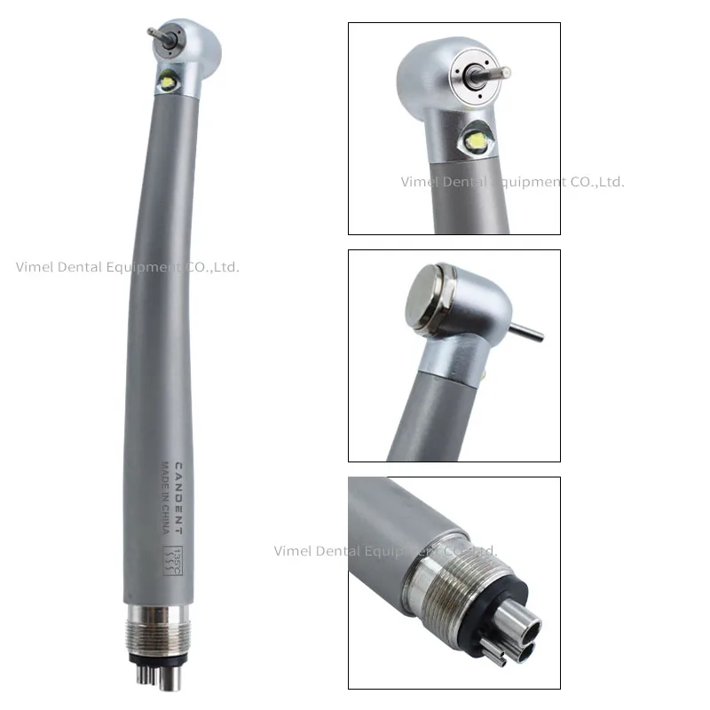 Dental LED Handpiece High Speed 4 Hole 3 Way Water Spray Ceramic Push Button Air Turbine Drills Dentisty Equipment
