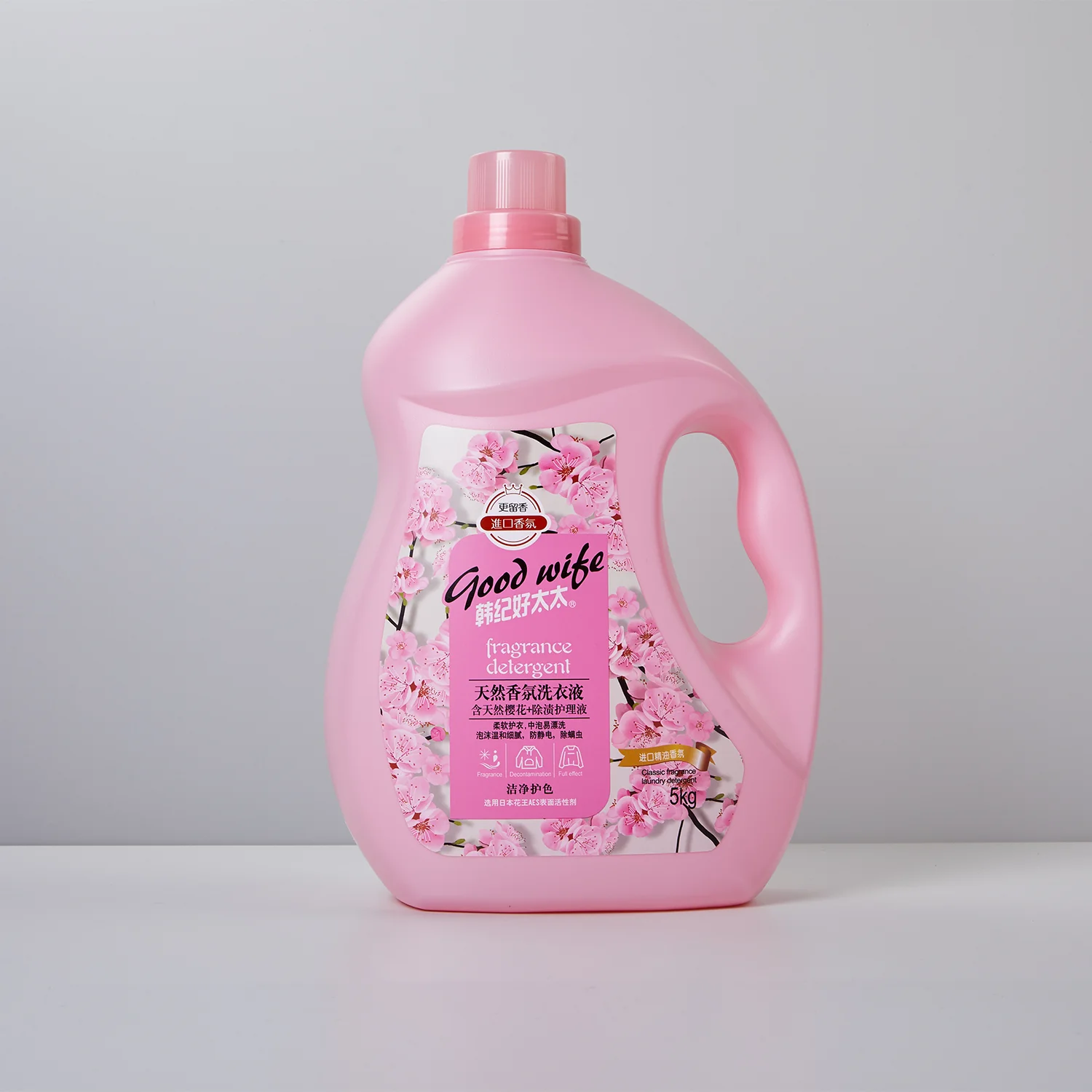 2L Disposable Natural Cherry Blossom Fragrance Laundry Detergent Scented Cleaners Apparel Wash Clothes Bathroom Bottle Packaged