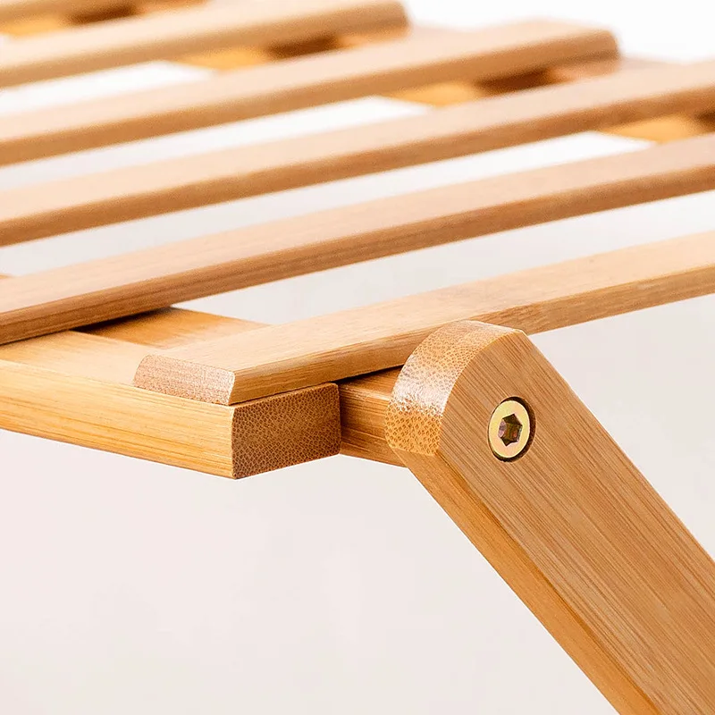 Amazing Custom Multilayer Foldable Shelf Wooden Bamboo 4 5Tiers Folding Display Shoe Rack Organizer For Entryway Hallway