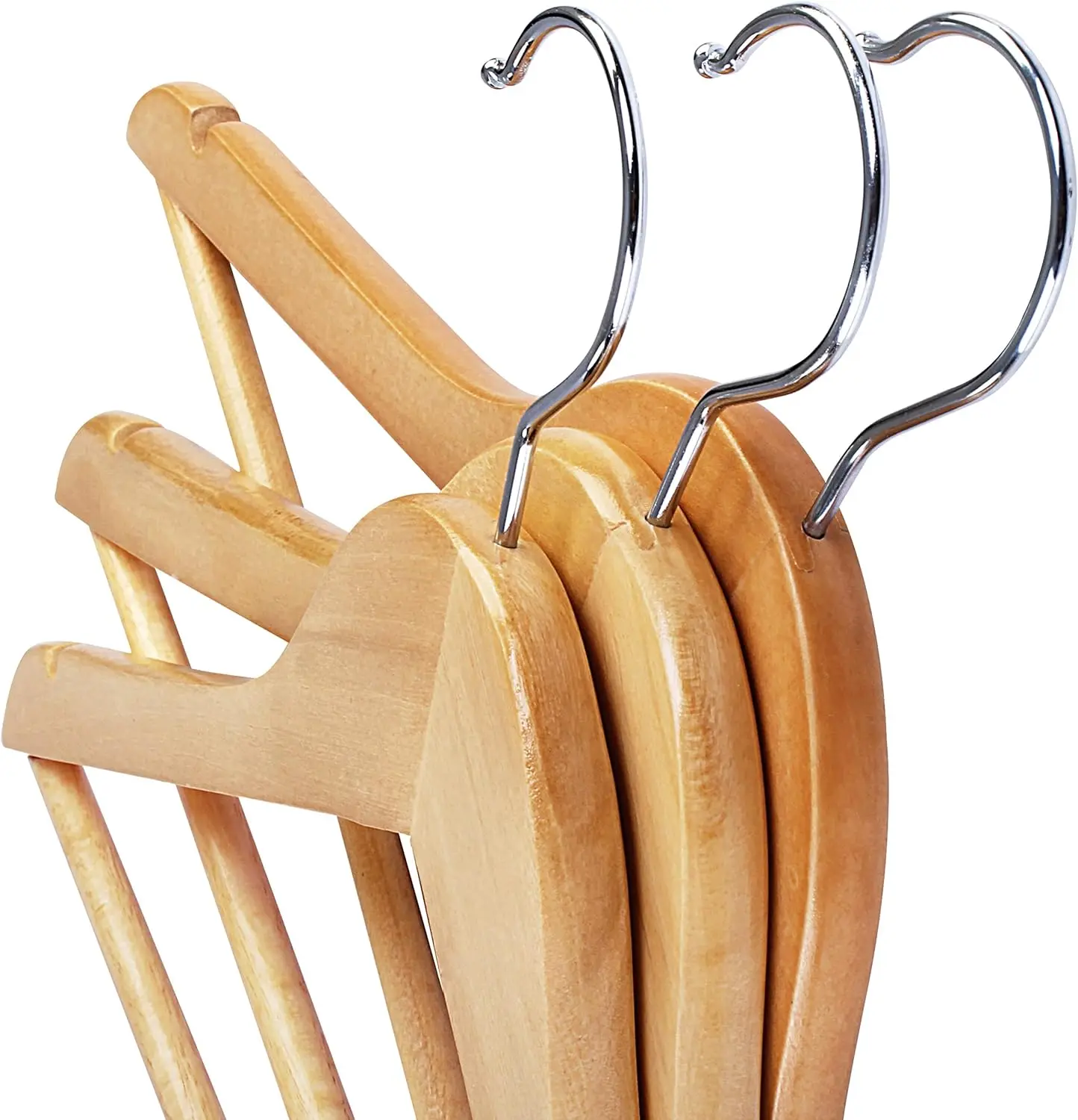 Modern Wooden Clothes Hanger for Clothing Store 20 pieces Durable Slim Fit Coat Hanger with 360 degree rotating Hook