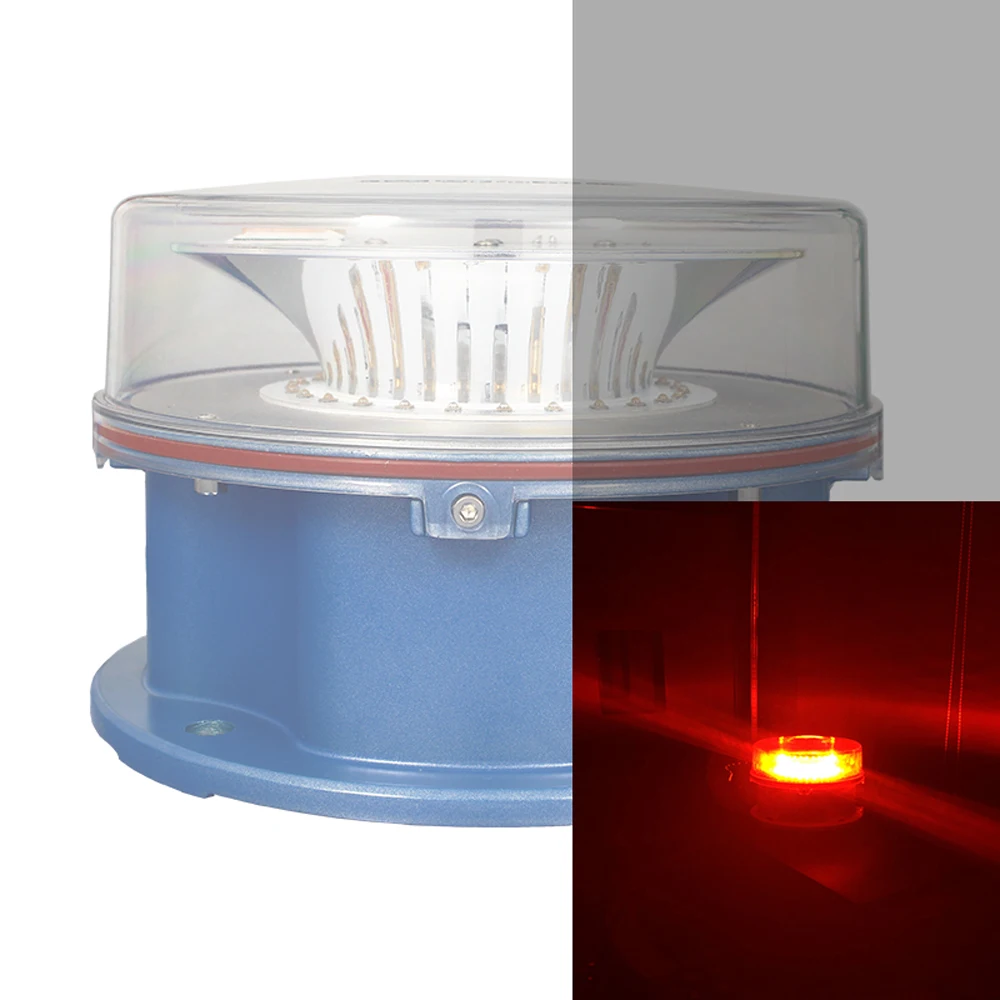 FAA L-864 medium intensity beacon 2000cd red LED GPS flash synchronisation communication antenna towers obstacle lights
