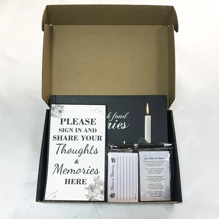 Премиум набор ручек и таблицы памяти, знак празднования жизни, знак в книге с золотым тиснением, в твердой обложке, похоронная Гостевая книга