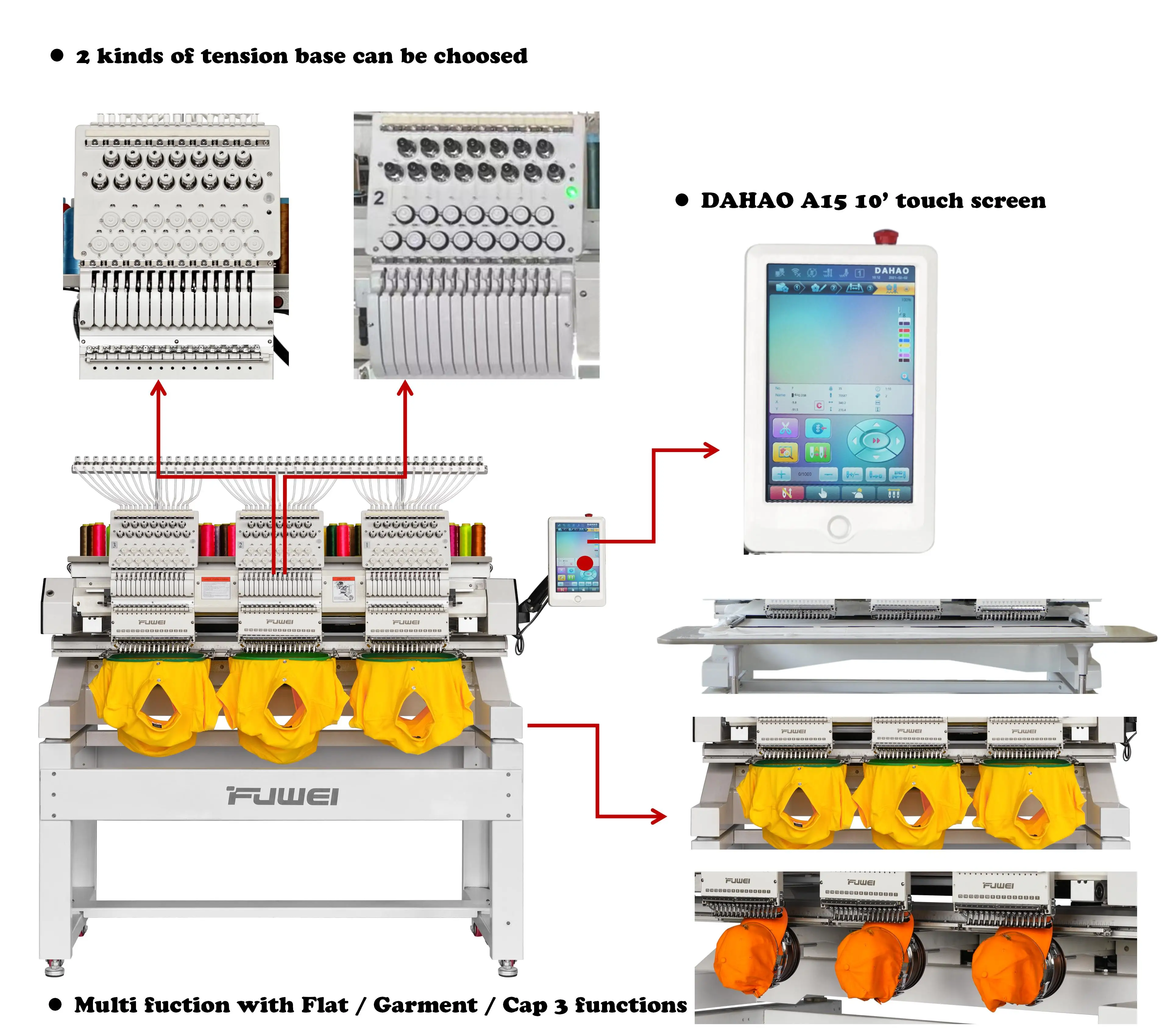 FUWEI  4 Heads  Computer Embroidery Machine Price