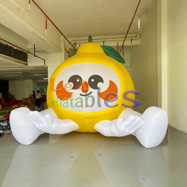 3m grapefruit inflatable cartoon model for decoration factory price lovely display sitting inflatable grapefruit cartoon model