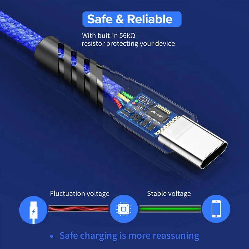 Hot Selling Amord Cable USB A to Type C Cable for iPhone 11 Samsung Huawei 3A Fast Charger Android Charging Cable Wire