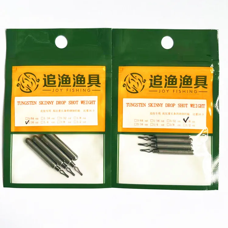Cheap Tungsten Skinny Drop Shot Sinkers Fishing Weights