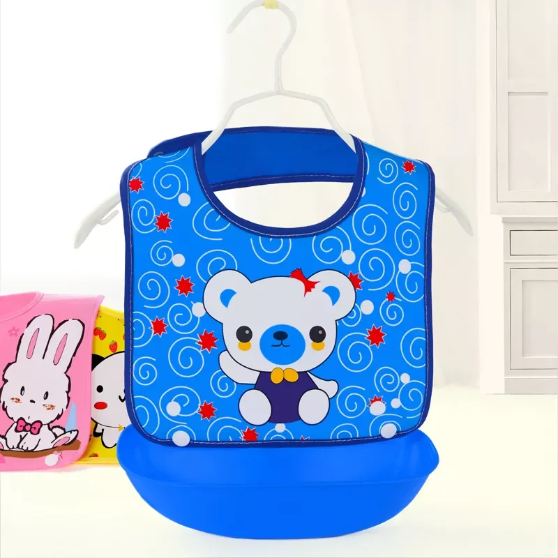 Eva Eating Plastic Baby Bib Polyester Kids Bibs Waterproof Hot Selling Saliva Towel