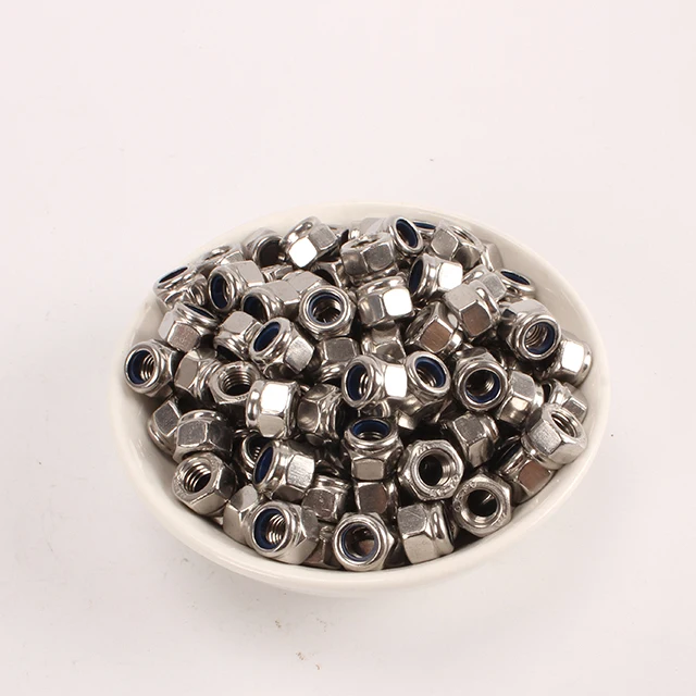 Din985 SS304 SS316 из нержавеющей стали Nyloc запорная гайка крепежная 5/8 3/8 самоблокирующийся