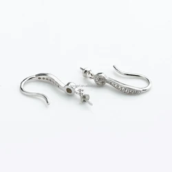 SSE145 свадебные серьги, подарок «сделай сам» для жемчуга, серебро 925 пробы, крючок, фурнитура для сережек