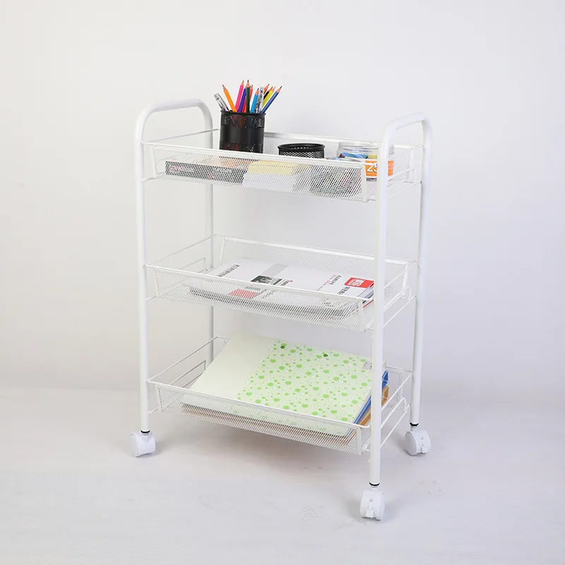 Metal Mesh Handy Trolley Cart 4 Tier Wire Mesh Storage Cart
