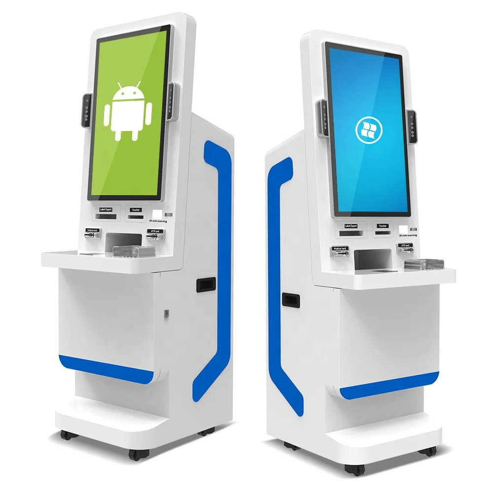Practical sturdy 32 Inch self-service kiosk for ordering Pos Pay By Card cash outdoor indoor Factory direct machine customizable