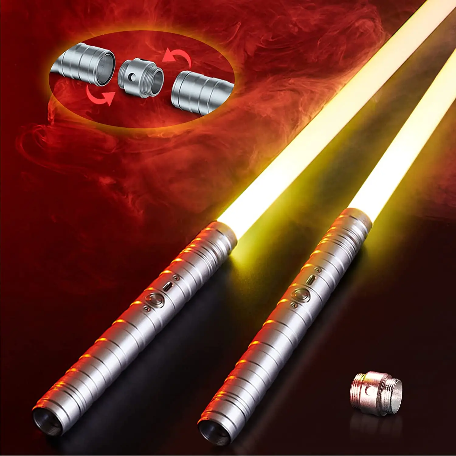Hot sale 80cm rgb 7 colors metal laser sword  RGB Lightsaber Dueling Lightsaber 7 Color Changing Lightsaber for Adults and Kids