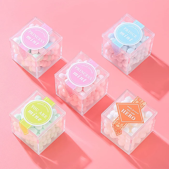 Square Acrylic Candy Box Plastic Sweet Candy Acrylic Party Gift Box Small Transparent Cube Box