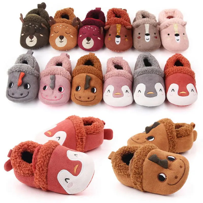 
0-18M Baby Shoes Toddler Winter Spring Non-Slip Warm Soft Fleece Shoes Newborn Prewalker 