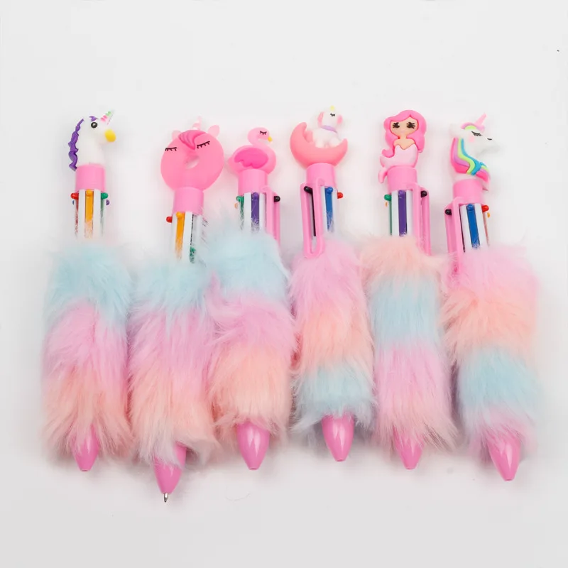 Cartoon Unicorn Plush  Writing Pen School Writing Stationery Ballpoint Pen