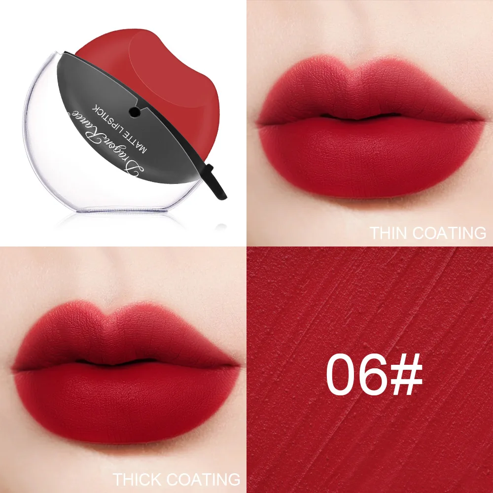 Hot Selling Velvet Matte Long Lasting Nonstick Cup Lip-shaped Lazy Lipstick Waterproof 12 Multi Colors Lipstick