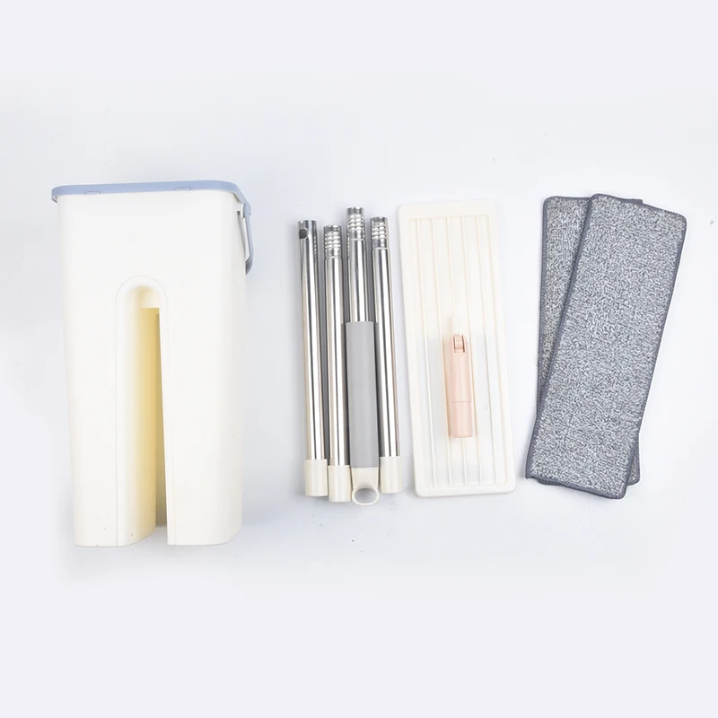 Cheap squeeze mop and bucket set microfiber rotation magic floor cleaning spin flat mop with bucket