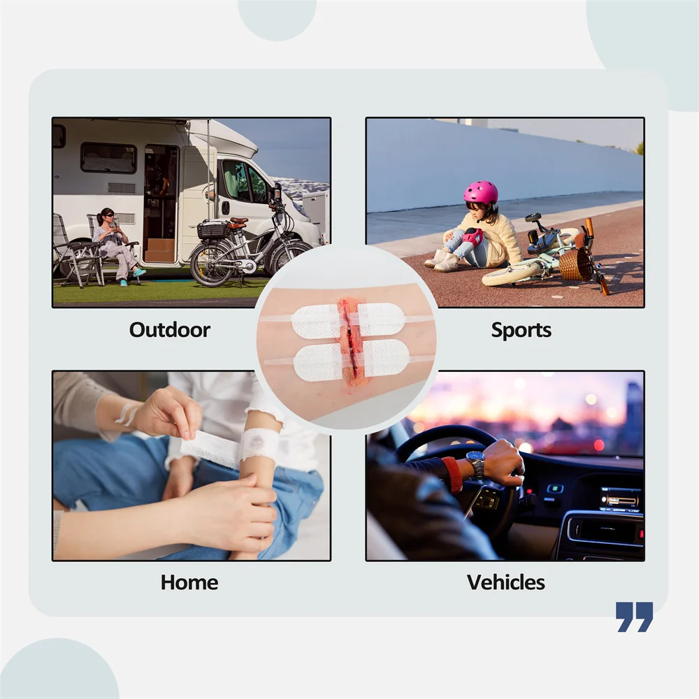 Rhino Rescue New Design Disposable Non Woven Wound Closure Device Suture Free Irreversible Zipper Wound Closure Kit