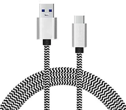 TKETAI 10ft/3m Double Braided Nylon Tangle-Free USB Cable For Android, Samsung, LG, HTC, Nexus, Sony and More (Black)