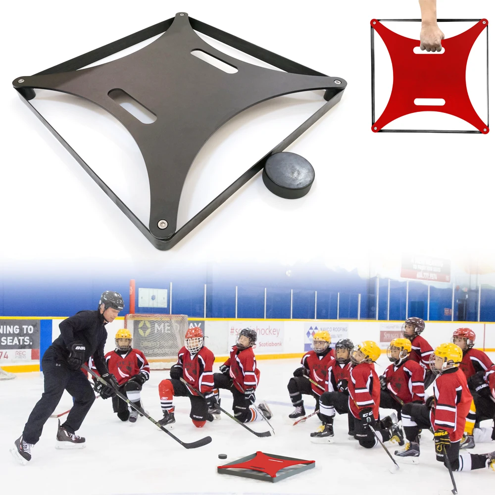 The X Passer 4 Ways Hockey Puck Rebounder Hockey Passing Kit Not Hurt Pucks to  Hockey Training Equipment