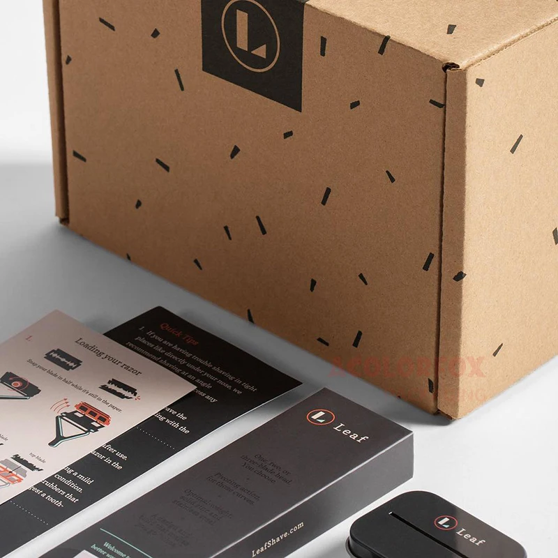 Custom Black Pattern Printed Kraft Paper Mailer Box For Consumer Electronics Packaging Shipping