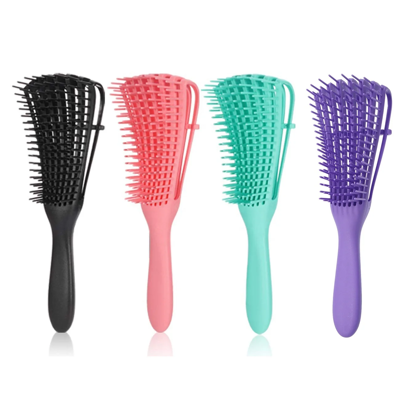 Частная этикетка цельная пластиковая ручка влажная щетка для волос гибкая с вентиляцией типа от 3 до 4c