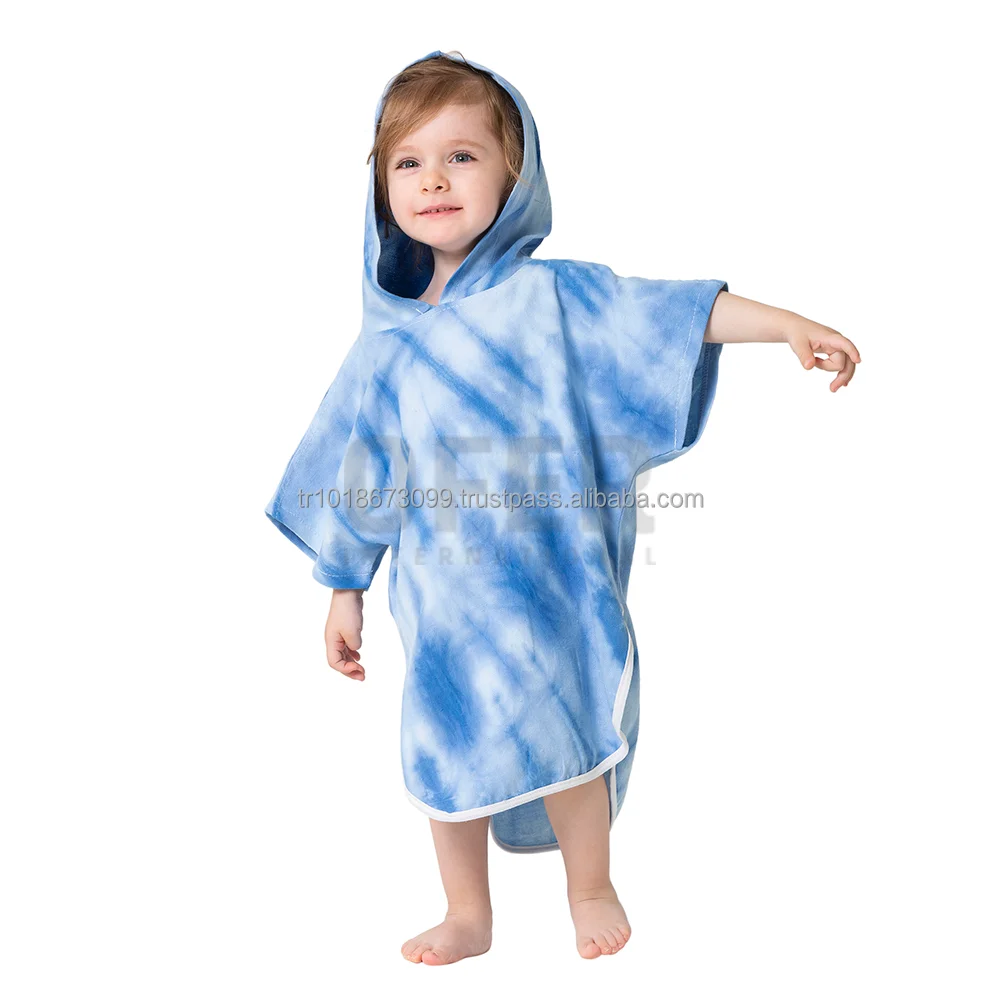 Hooded Pestemal Turkish Towel Beach Pool Poncho for All sizes Cotton castle Green surfer towel changing clothes for adult kids