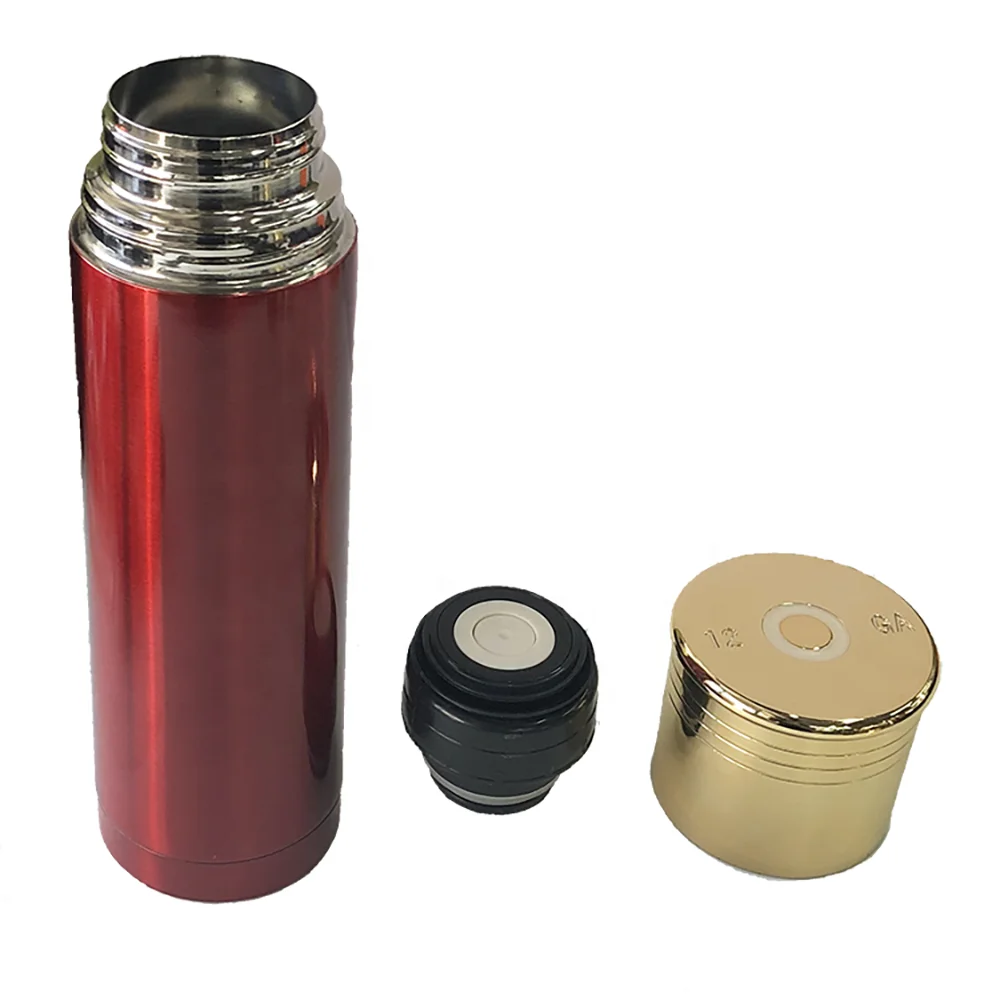 32 oz / 1000 ml 12 Gauge Double Wall Shot Shell Stainless Steel Vacuum Insulate Flask Thermo Bottle Thermo