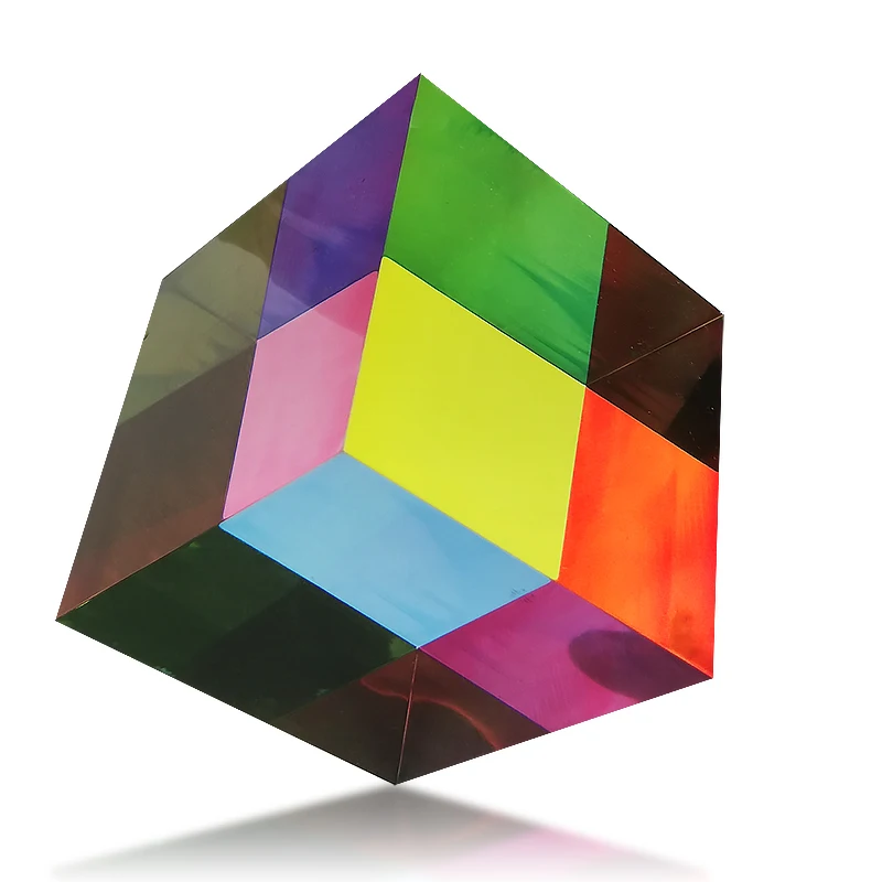 Customization  Square Mixing Crystal Color Cube PMMA Acrylic Magic Prism Cube For Decoration