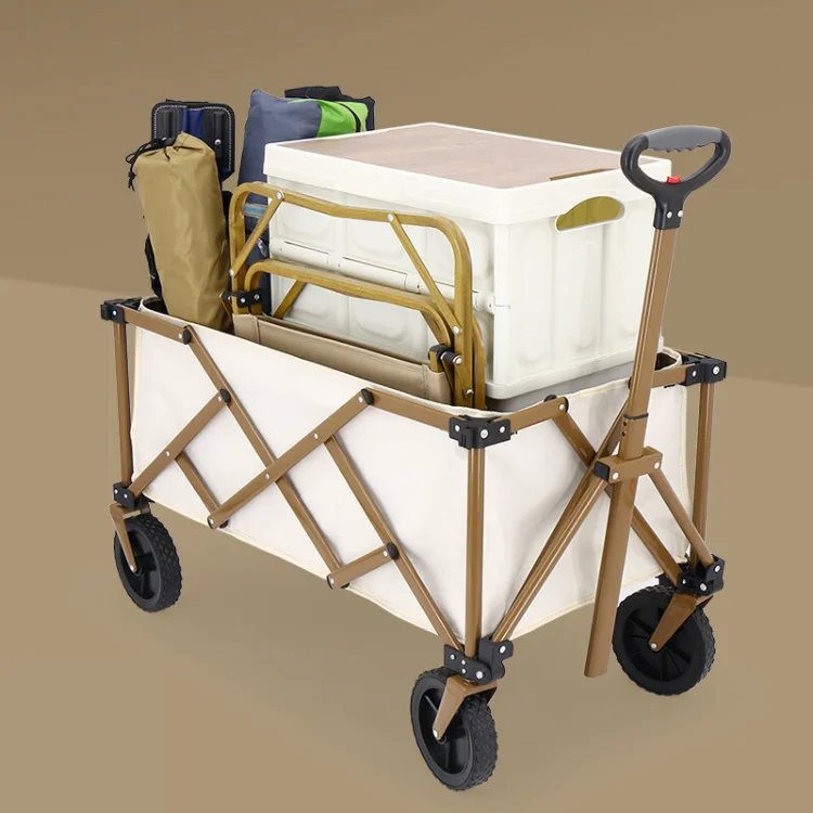 Eaynon Metal Fram Canvas Fabric Outdoor Zhejiang Beach Shopping Folding Collapsible Camping Cart