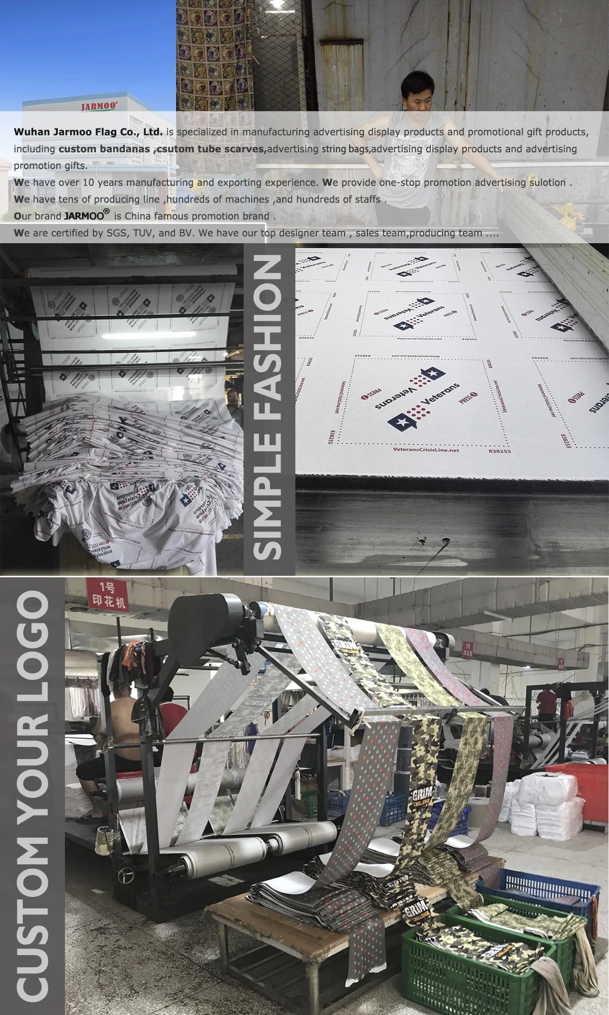 Custom Printing Multifunctional Microfiber American Flag Printable Seamless Blank Sublimation Bandanas 100% Polyester