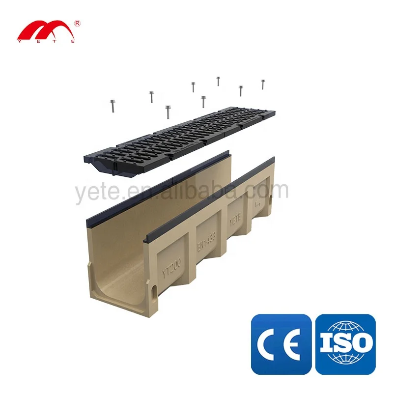Изготовленный На Заказ E600 CO 150*150 мм сверхмощный полимерный дренажный канал с пластичным чугунным траншею gatingfor система водоотвода гулловой воды
