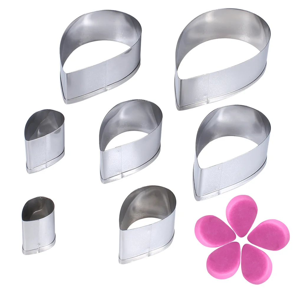 7pcs Heart Shaped Cookie Cutting Mold Love Mousse Stainless Steel Cutting Mold Flipping Sugar Cake Grinding Tool DIY Baking Mold