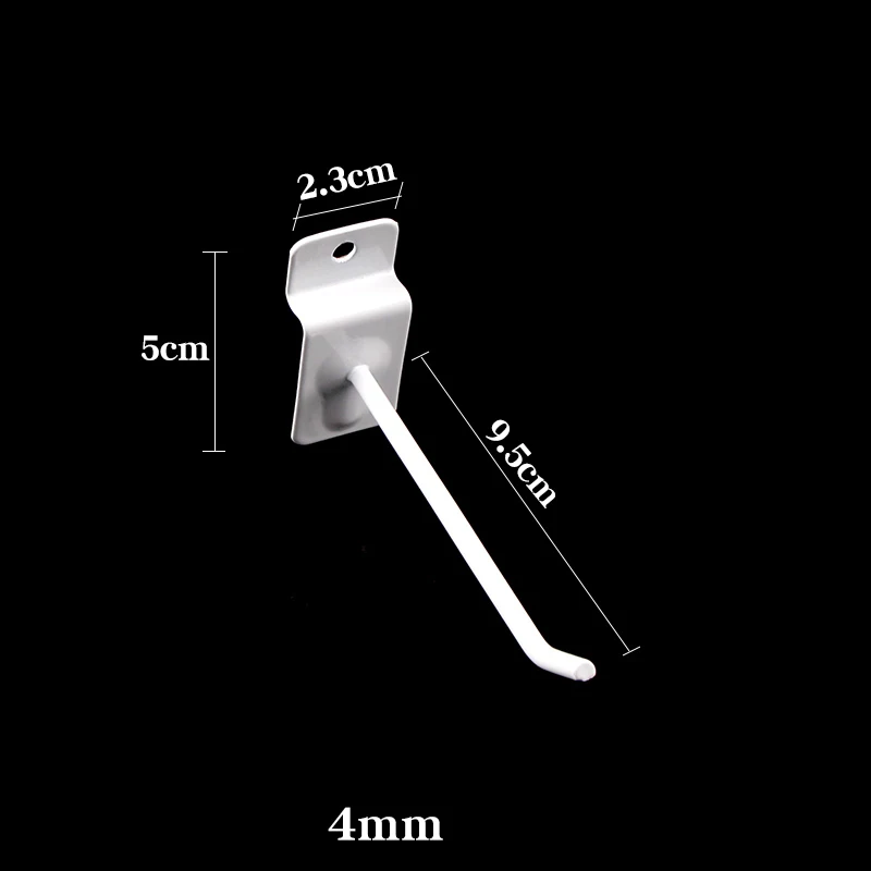 Wholesale White Metal Chrome Slatwall Panel Hooks Display Hanging Shop Silver Single Prong Slatwall Hooks for Warehouse