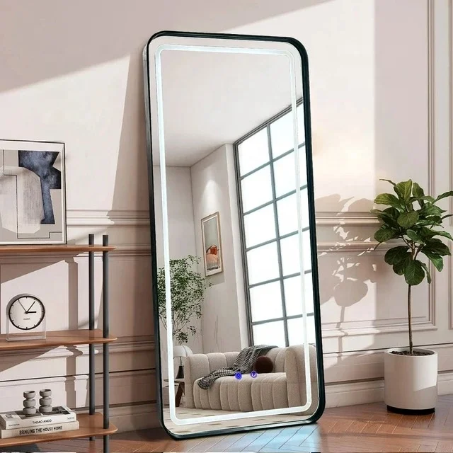 Modern Simple Style Irregular Full Length Mirror Dressing Fitting Standing Floor Mirror for Bedroom Room Living Room Furniture
