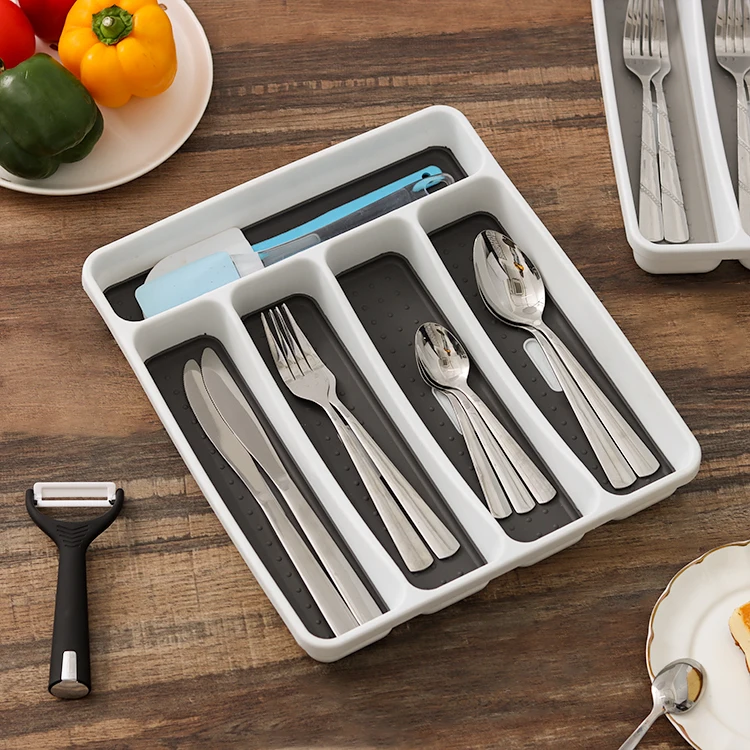 K & B Wholesale Kitchen Cabinet Drawer Divided Storage Cutlery Tray Utensil Organizer Tray Small Silverware Tray