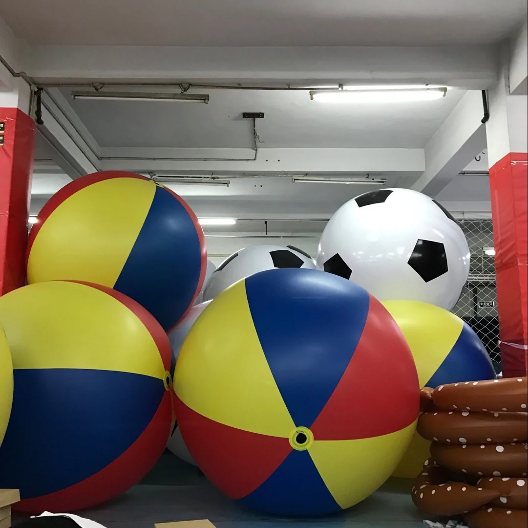 Factory Price Colorful Customized Pvc Beach Ball Plastic Eco Friendly Neon Colorful  3 piece large inflatable balls