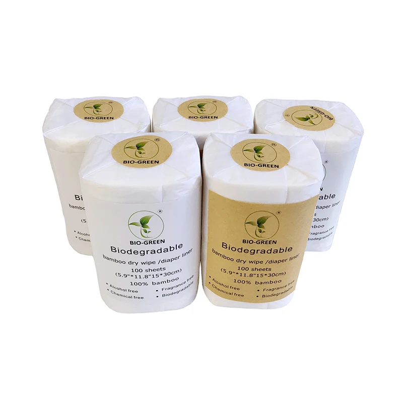 Super soft low price Manufacturer disposable diaper liners 100% Biodegradable flushable organic bamboo liner