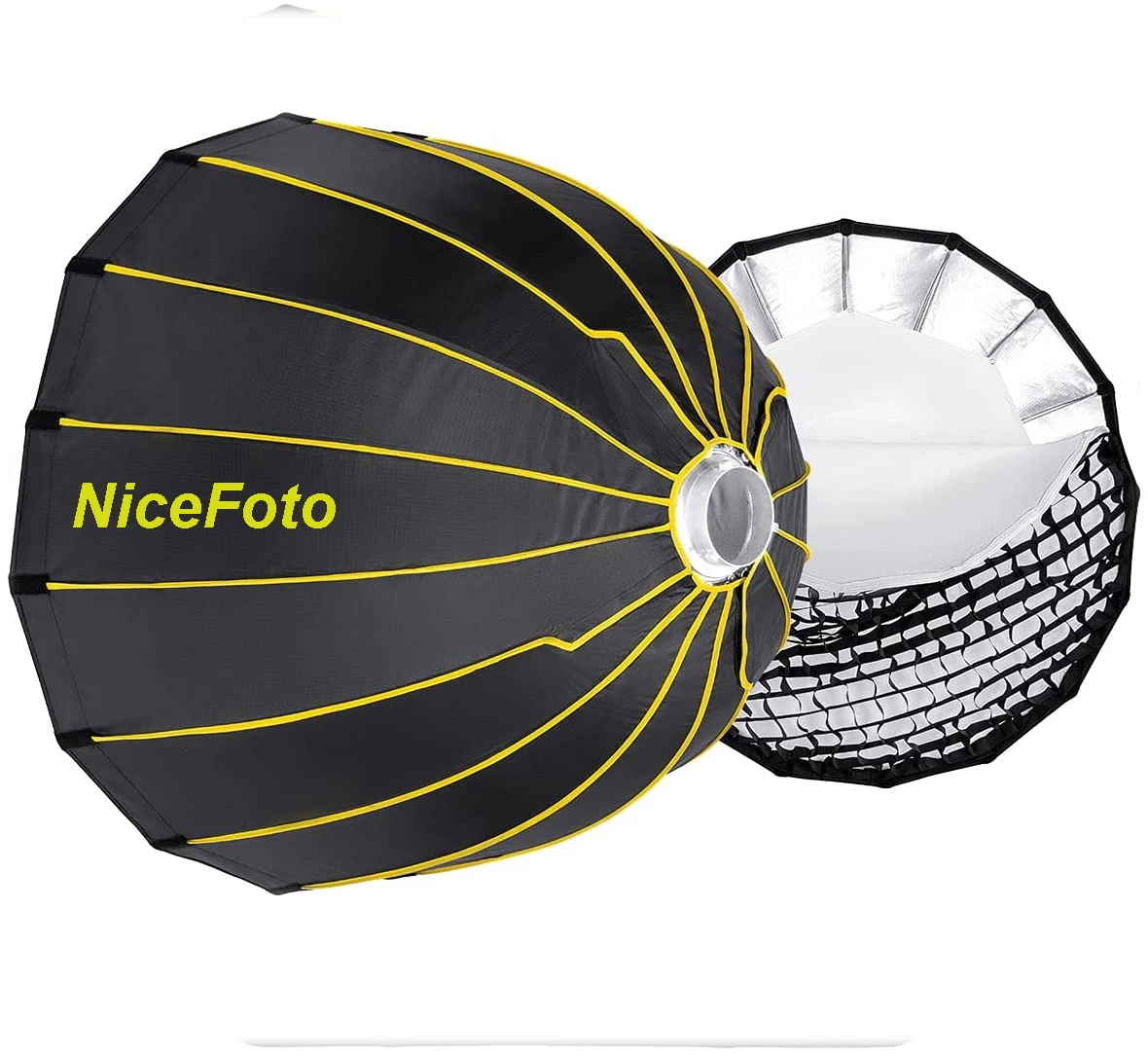 NiceFoto LED-90cm параболический софтбокс с сеткой Быстрая настройка глубокий для светодиодной подсветкой зонтичная